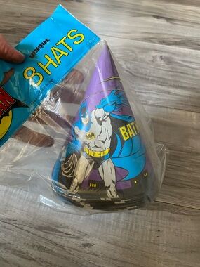 New 1989 Batman Party Hats 8 Total Vintage TM And DC Comics Brand